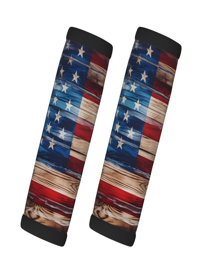 Mount Hour Vintage US Flag Handle Wrap Set of 2, Soft Handle Grip for Women Men Travel Luggage Outdoor Bag Markers Decor - Image 1